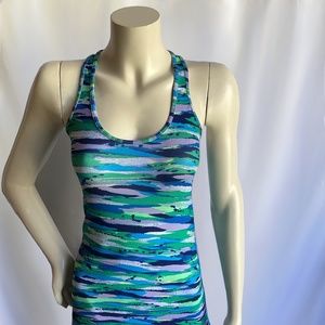 Lululemon Blue/Green/Lilac Watercolour Print Tank Top